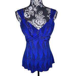 Iz Byer Tank Top Y2k Vintage Pinup Metallic Baby Doll Cottage Fairy Coquette